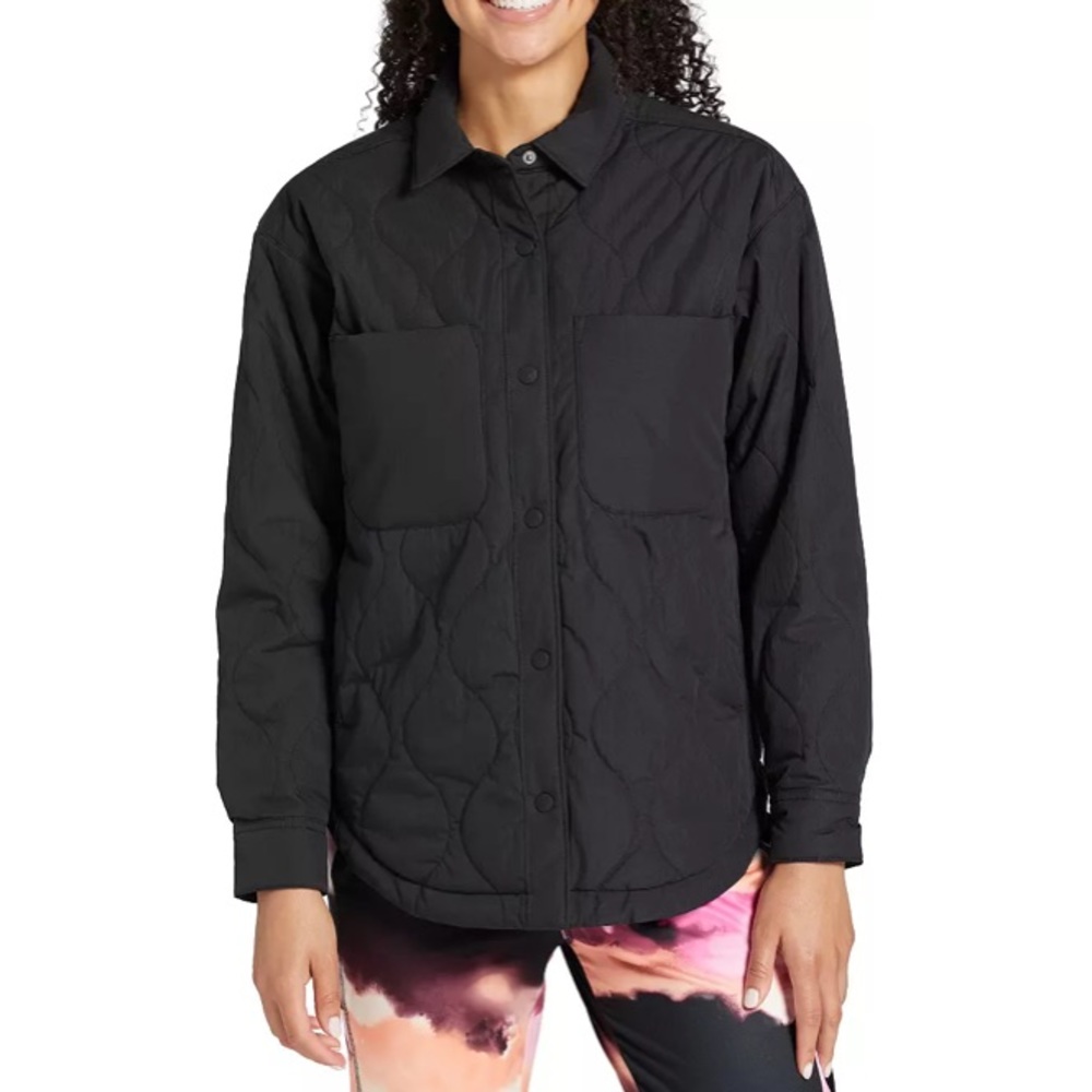 Alpine Design quilt shirt jacket Pure Black Eco dry women’s medium NWT $100 Ski